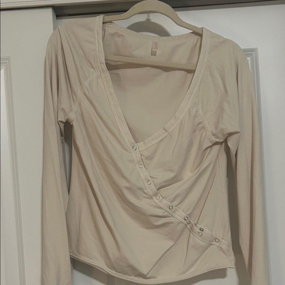 FP Movement by Free People Cream Wrap Blouse